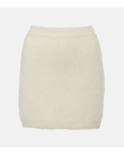 Khaite Darrion Silk And Cashmere Miniskirt - Natural