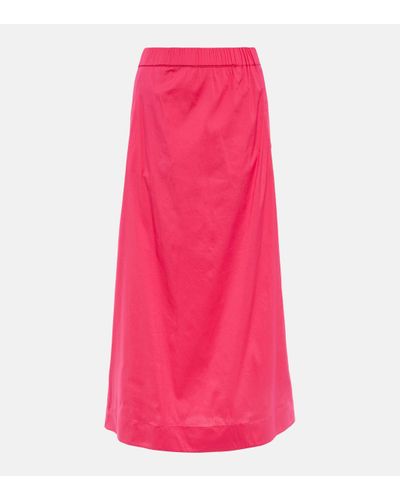 Max Mara Ricetta Poplin Midi Skirt - Pink