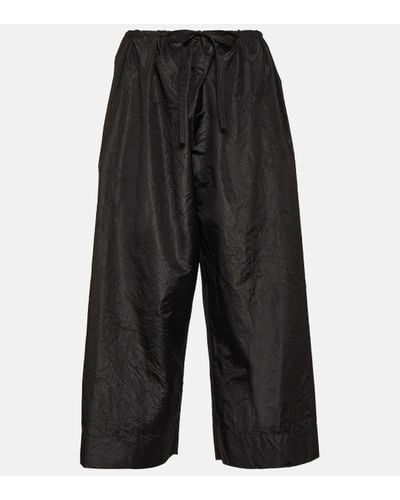 The Row Hypnos High-rise Silk Cropped Trousers - Black