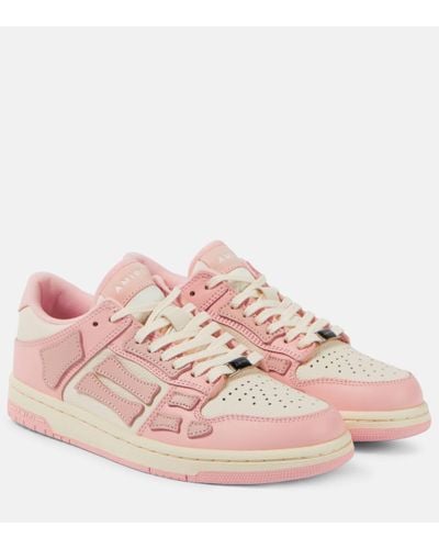 Amiri Skel Panelled Leather Low-top Trainers - Pink