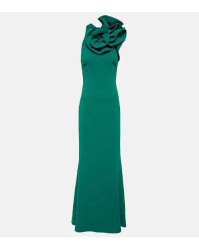 Elie Saab Ruffled Gown - Green