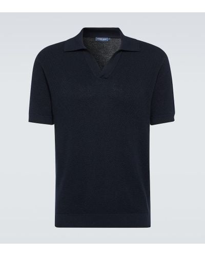 Frescobol Carioca Rino Cotton And Silk Polo Shirt - Blue