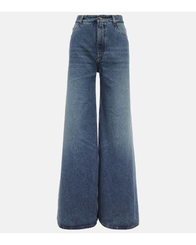Chloé Jeans anchos de tiro alto - Azul