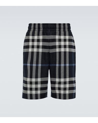 Burberry Shorts de algodon a cuadros en jacquard - Negro