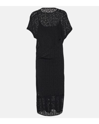 Givenchy Vestido midi 4G en jacquard - Negro