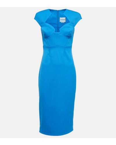 Roland Mouret Cap Sleeve Midi Dress - Blue