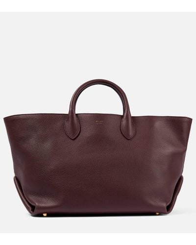 Khaite Amelia Medium Leather Tote Bag - Purple