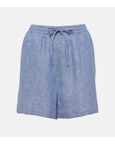 Loro Piana Perth Linen Bermuda Shorts - Blue