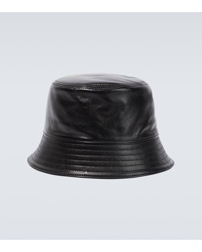 Prada Chapeau bob en cuir - Noir