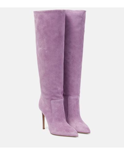 Paris Texas 105 Suede Knee-high Boots - Purple