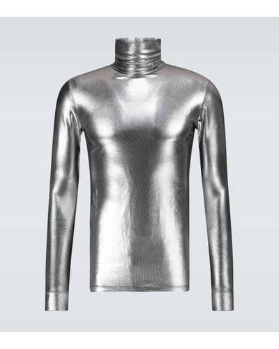 Raf Simons Metallic Turtleneck Pullover - Grey