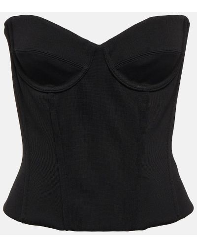 Balenciaga Top a corsetto senza spalline - Nero