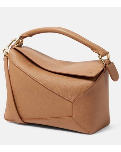 Loewe Puzzle Edge Small Leather Shoulder Bag - Brown