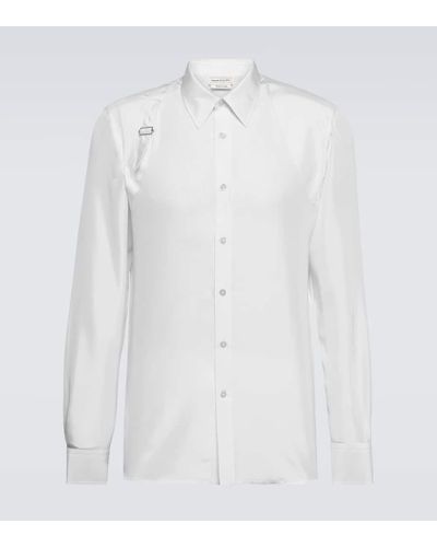 Alexander McQueen Oversized Silk Shirt - White