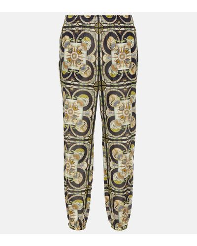 Tory Burch Pantalones tapered de algodon estampados - Verde