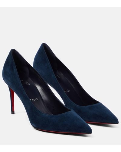 Christian Louboutin Kate 85 Suede Court Shoes - Blue