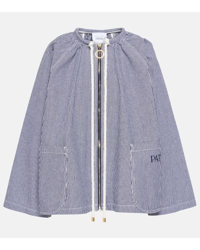 Patou Striped Cotton Jacket - Blue