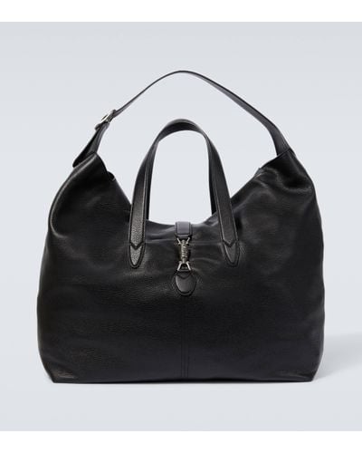 Gucci Jackie 1961 Large Leather Duffel Bag - Black