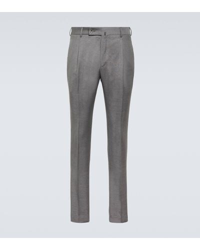Incotex Virgin Wool Slim Trousers - Grey