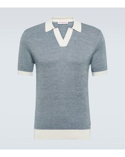 Orlebar Brown Horton Wool And Cotton Polo Shirt - Blue
