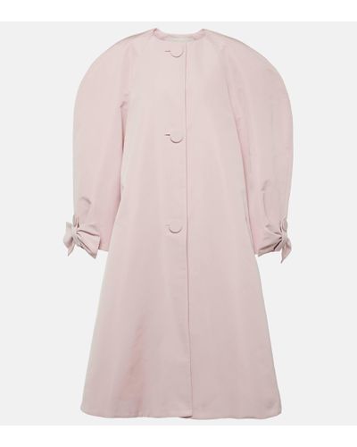 Nina Ricci Bow-detail Boxy Taffetta Coat - Pink