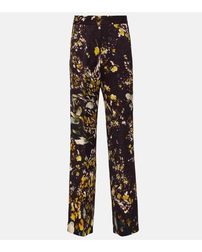 Dries Van Noten Embroidered High-rise Straight Trousers - Black