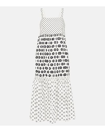 Tory Burch Printed Cotton-blend Midi Dress - White
