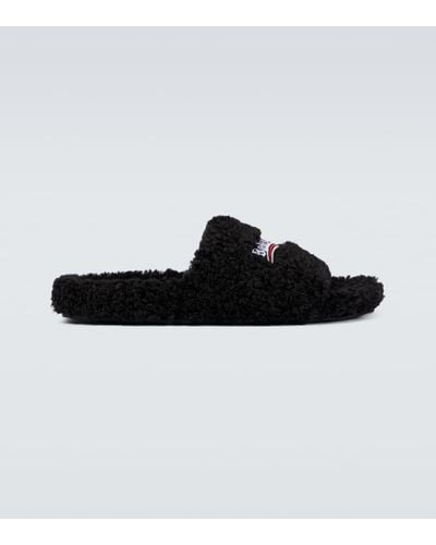 Balenciaga Furry slide sandal - Schwarz