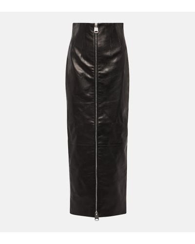 Khaite Ruddy High-rise Leather Maxi Skirt - Black