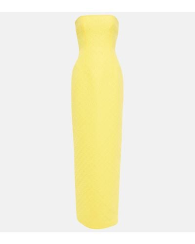 Emilia Wickstead Laelia Floral Jacquard Maxi Dress - Yellow
