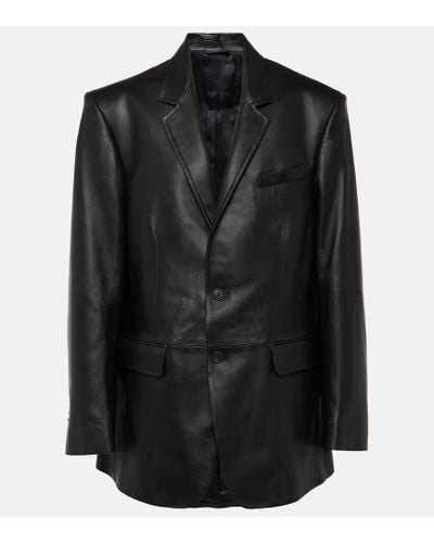 Wardrobe NYC Oversize-Blazer aus Leder - Schwarz
