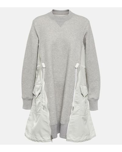 Sacai Cotton Minidress - Gray