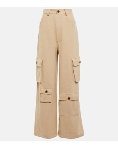 Frankie Shop Hailey Wool-blend Cargo Trousers - Natural