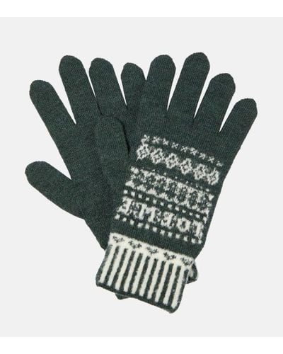 Loewe X Suna Fujita Handschuhe aus einem Wollgemisch - Grün