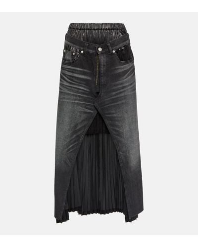 Junya Watanabe X Levi's® Layered Denim Midi Skirt - Black