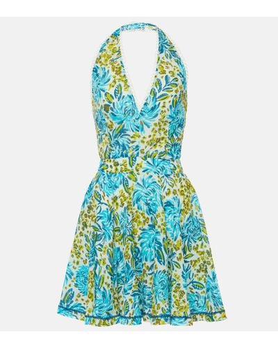 Poupette Beth Floral Cotton Dress - Blue