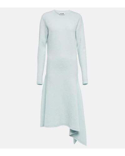 Jil Sander Vestido midi de lana - Azul