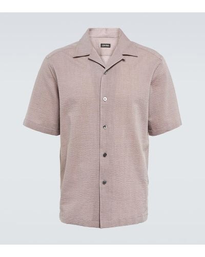 Zegna Camisa de algodon - Rosa
