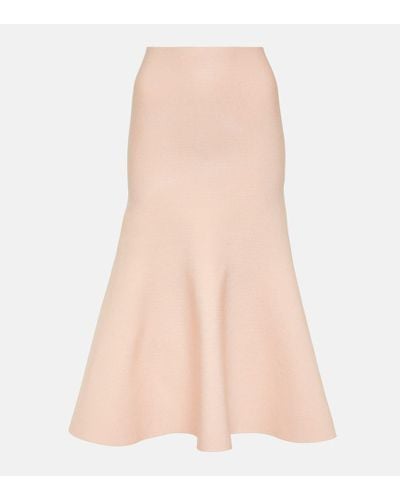 Victoria Beckham High-rise Flared Midi Skirt - Pink
