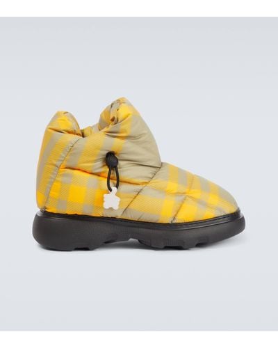 Burberry Check Pillow Boots - Yellow