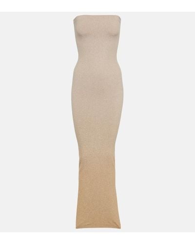 Wolford Fading Shine Strapless Maxi Dress - Natural