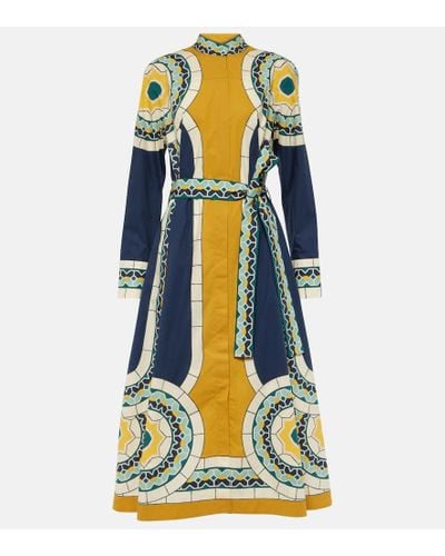 La DoubleJ Sundowner Cotton Poplin Midi Dress - Multicolor