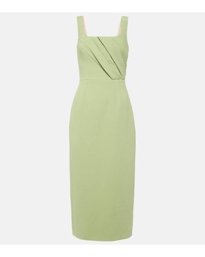 Emilia Wickstead Arina Pleated Crepe Midi Dress - Green