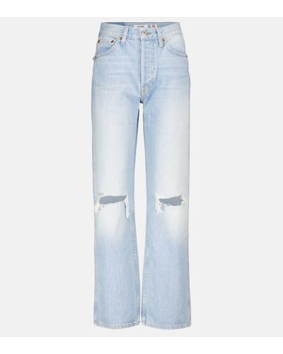RE/DONE Loose High-rise Straight Jeans - Blue