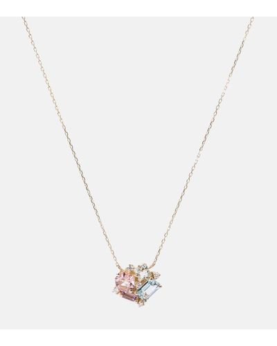 Suzanne Kalan Collier Blossom en or 14 ct et diamants - Blanc