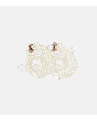 Simone Rocha Faux Pearl Embellished Earrings - White