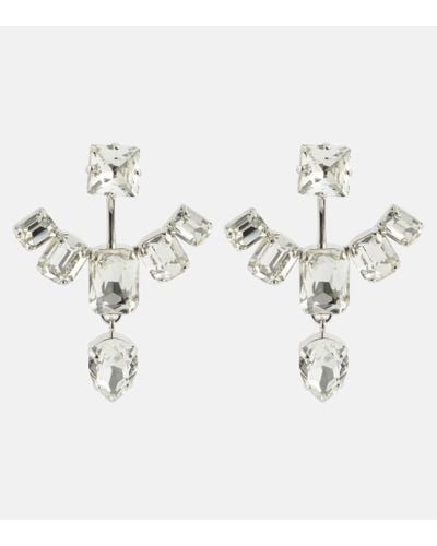 Balmain Crystal Pendant Earrings - White