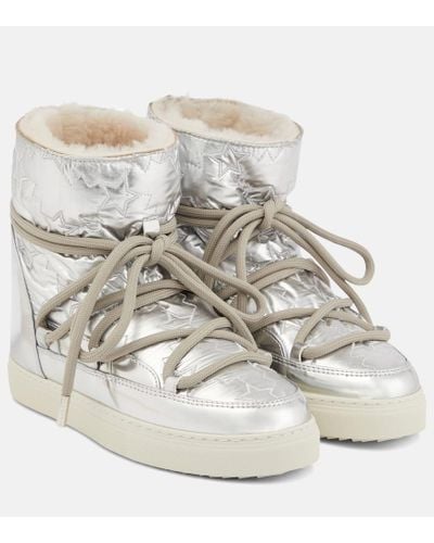 Inuikii Sneaker Star Wedge Metallic Snow Boots - White