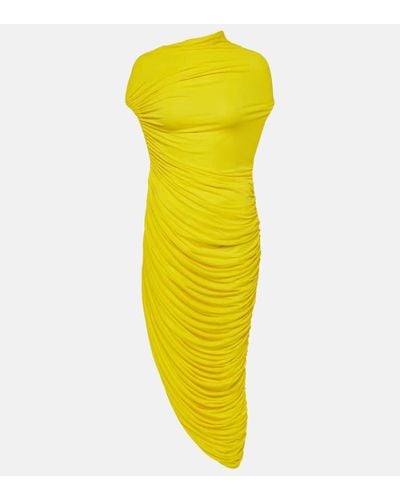 Ferragamo Abito midi in jersey - Giallo