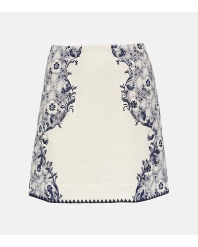 ALÉMAIS Minifalda Airlie de lino y algodon - Blanco